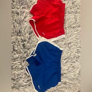 2 pack red and blue Nike athletic shorts